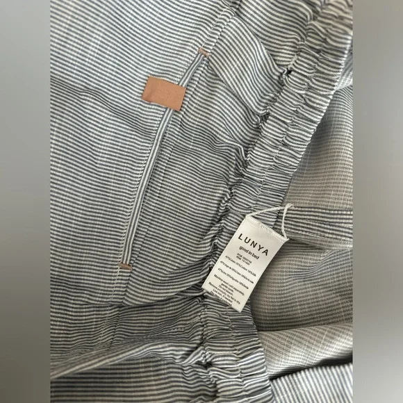 NWOT 🤍💙 Lunya Resort Striped Linen Blend Pajama Set MEDIUM - Picture 5 of 5